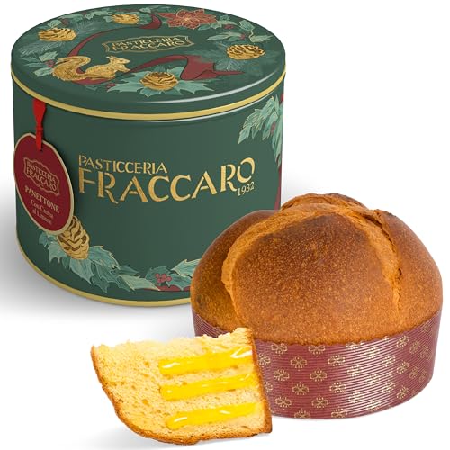 Handwerklicher Panettone mit Zitrone, 750gr - Pasticceria Fraccaro 1932 – gefüllt mit zarter Zitrone-Creme, natürlich gesäuerter Weihnachtskuchen nur mit Mutterhefe, Geschenkdose von Pasticceria Fraccaro 1932