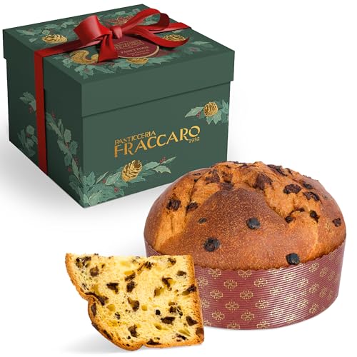 Handwerklicher Schokoladen-Panettone 750 gr - Pasticceria Fraccaro 1932, Panettone mit Schokoladenpralinen, ohne kandierte Früchte und Rosinen, Teig mit Mutterhefe, hergestellt in Italien, Geschenkbox von Pasticceria Fraccaro 1932