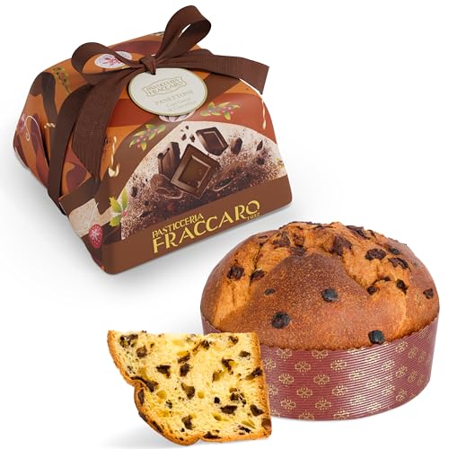 Handwerklicher Schokoladen-Panettone 750 gr Pasticceria Fraccaro 1932 – Panettone mit Schokoladenpralinen, ohne kandierte Früchte und Rosinen, Teig mit Mutterhefe, hergestellt in Italien von Pasticceria Fraccaro 1932