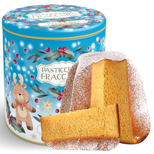 Klassischer Pandoro, 750 gr. Pasticceria Fraccaro 1932 – Weicher Teig und Butter, zartes Weihnachtsdessert veroneser Herkunft, mit Mutterhefe, Blechverpackung – Hergestellt in Italien von Pasticceria Fraccaro 1932