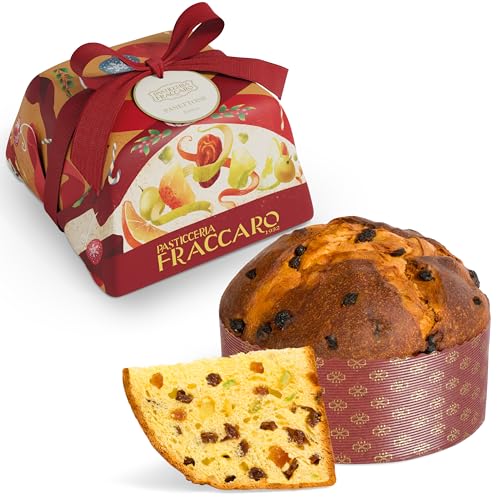 Klassischer handwerklicher Panettone 1 kg – Panettone mit kandierten Früchten und Rosinen, Konditorei Fraccaro 1932, nur mit Mutterhefe, Dessert Made in Italy, handwerklich verpackt von Pasticceria Fraccaro 1932