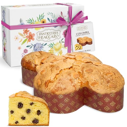 Oster-Taube mit Kirschen und Cranberries, 750 g – Gebäck Fraccaro 1932, Osterkuchen mit roten Früchten mit weichem und duftendem Teig – Geschenkbox von Pasticceria Fraccaro 1932