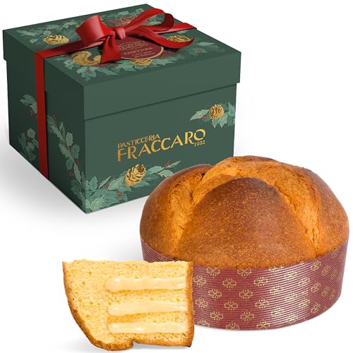 Panettone Handgefertigte Bubble Panettone, 750 g - Gebäck Fraccaro 1932, Panettone gefüllt mit Creme, verziert mit Prosecco DOCG - Geschenk Box von Pasticceria Fraccaro 1932