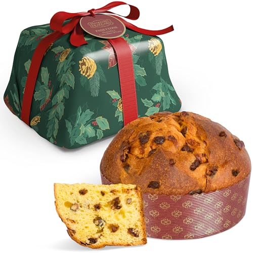 Panettone handgefertigt mit Haselnuss und Milchschokolade, 750 g – Gebäck Fraccaro 1932, Teig mit Mutterhefe, Weihnachtssüßigkeiten, hergestellt in Italien, handwerkliche Verpackung von Pasticceria Fraccaro 1932