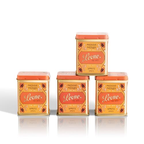 Leone seit 1857 - Dose Pastiglie Leone Spritz - Bonbons mit Spritz-Geschmack, glutenfrei und vegan - 4 Dosen zu je 30g (4 x 30g) von Pastiglie Leone