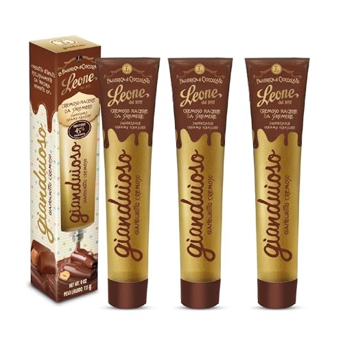 Leone seit 1857 - Gianduioso Leone - Gianduiotto Cremoso - Schokoladencreme mit Gianduia - Glutenfrei und vegan - 3 x 115g von Pastiglie Leone