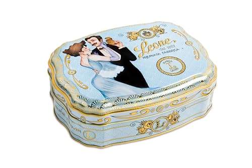 Leone seit 1857 - Liberty Azzurra Dose mit Fruchtgummis - Fruchtgelatine - vegane und glutenfreie Leone Bonbons - Geschenkdose 200g von Pastiglie Leone