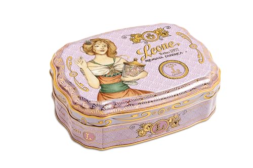 Leone seit 1857 - Metalldose Liberty Violett - Fruchtgummis - vegane und glutenfreie Leone Bonbons - Geschenkdose mit 200g von Pastiglie Leone