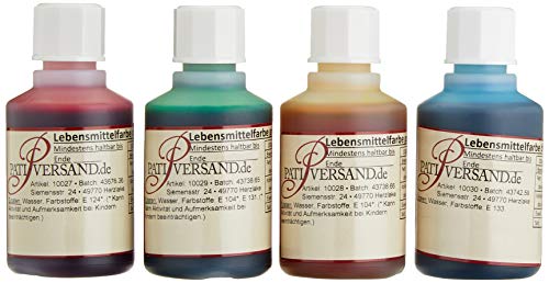 Pati-Versand Lebensmittelfarbe 4 x 50g, 1er Pack (1 x 200 g) von Pati-Versand