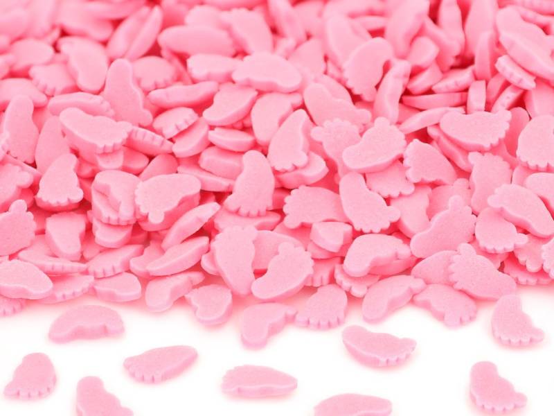 Streudekor Füßchen rosa 80g von Pati-Versand