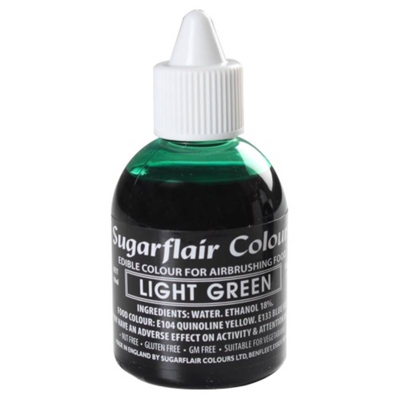 Sugarflair, Airbrush flüssige Lebensmittelfarbe 60 ml Hellgrün von Pati-Versand