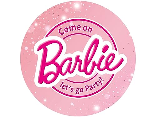 Tortenaufleger Barbie Glitter - let's go Party, rund 20cm Fondantpapier PREMIUM von Pati-Versand