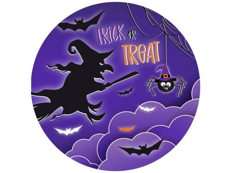 Tortenaufleger Halloween Hexe, rund 20cm von Pati-Versand