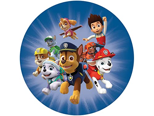 Tortenaufleger Paw Patrol blau, rund 20cm Fondantpapier PREMIUM von Pati-Versand