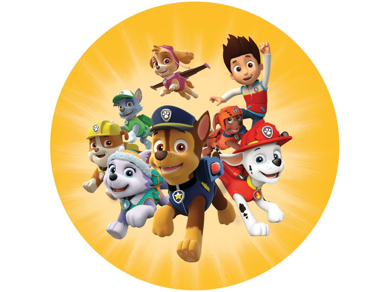 Tortenaufleger Paw Patrol gelb, rund 20cm von Pati-Versand