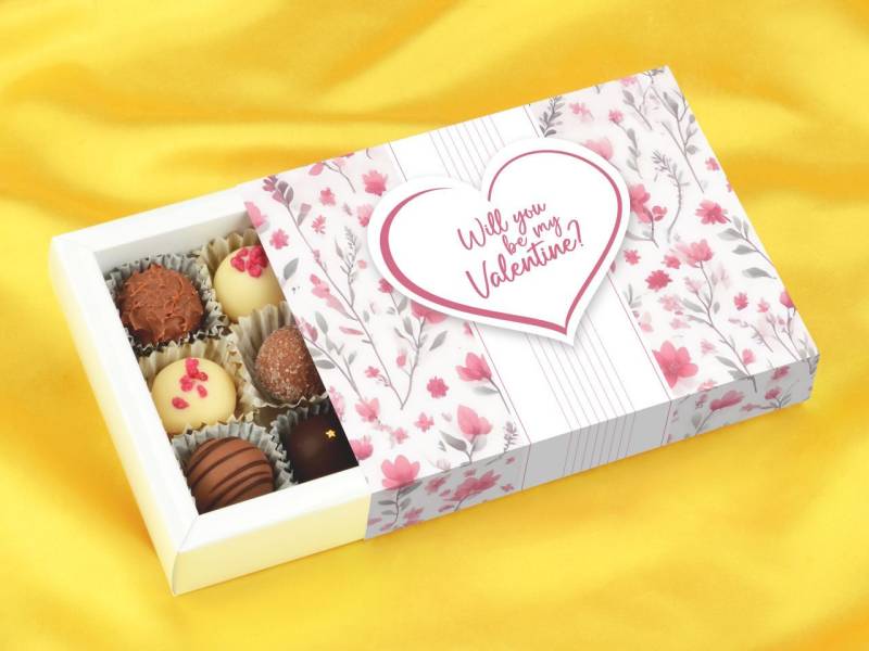 Trüffelverpackung für 12 Trüffel, Valentine von Pati-Versand