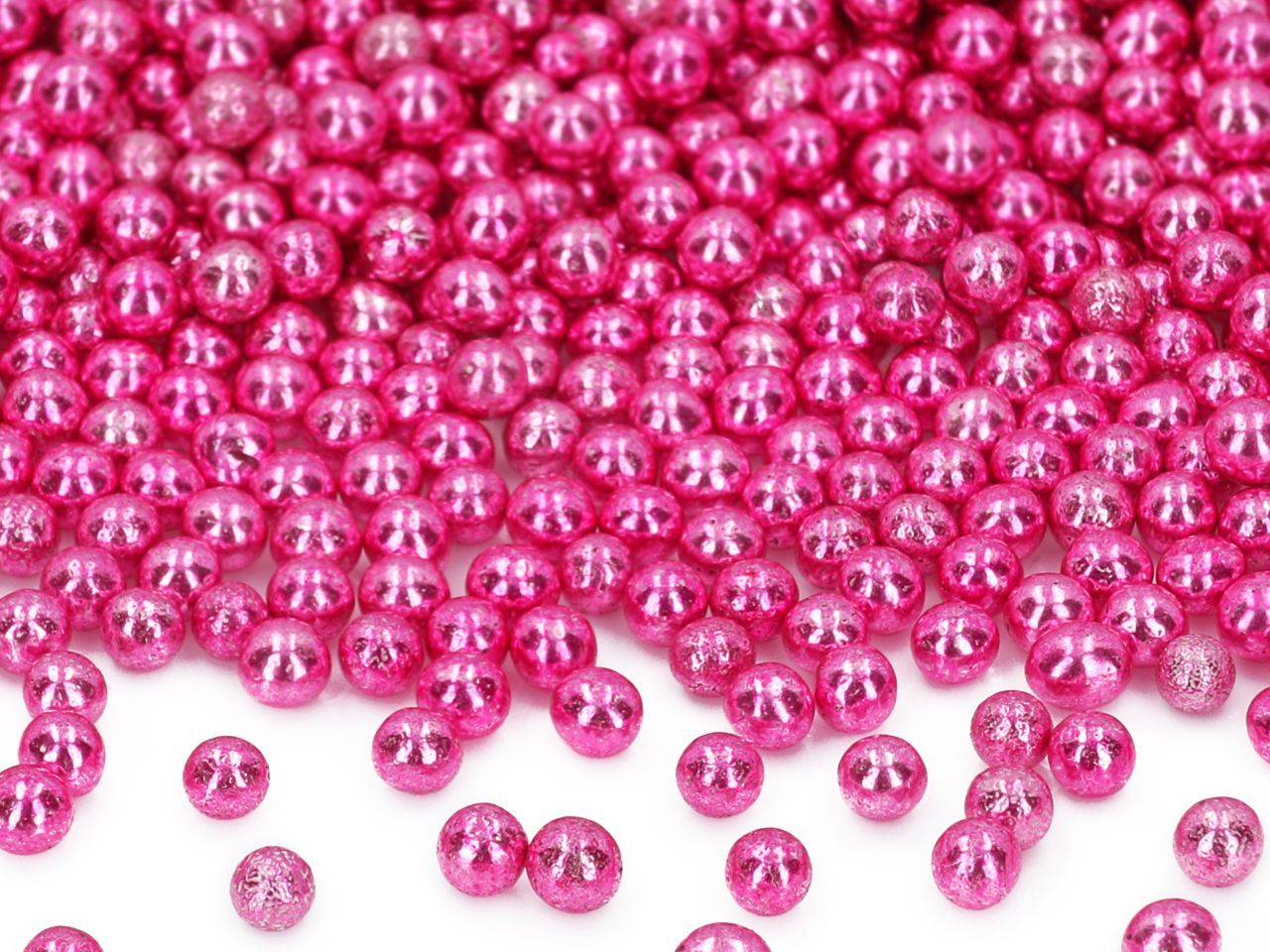 Weiche Zuckerperlen metallic pink 5mm 60g von Cake-Masters Basics