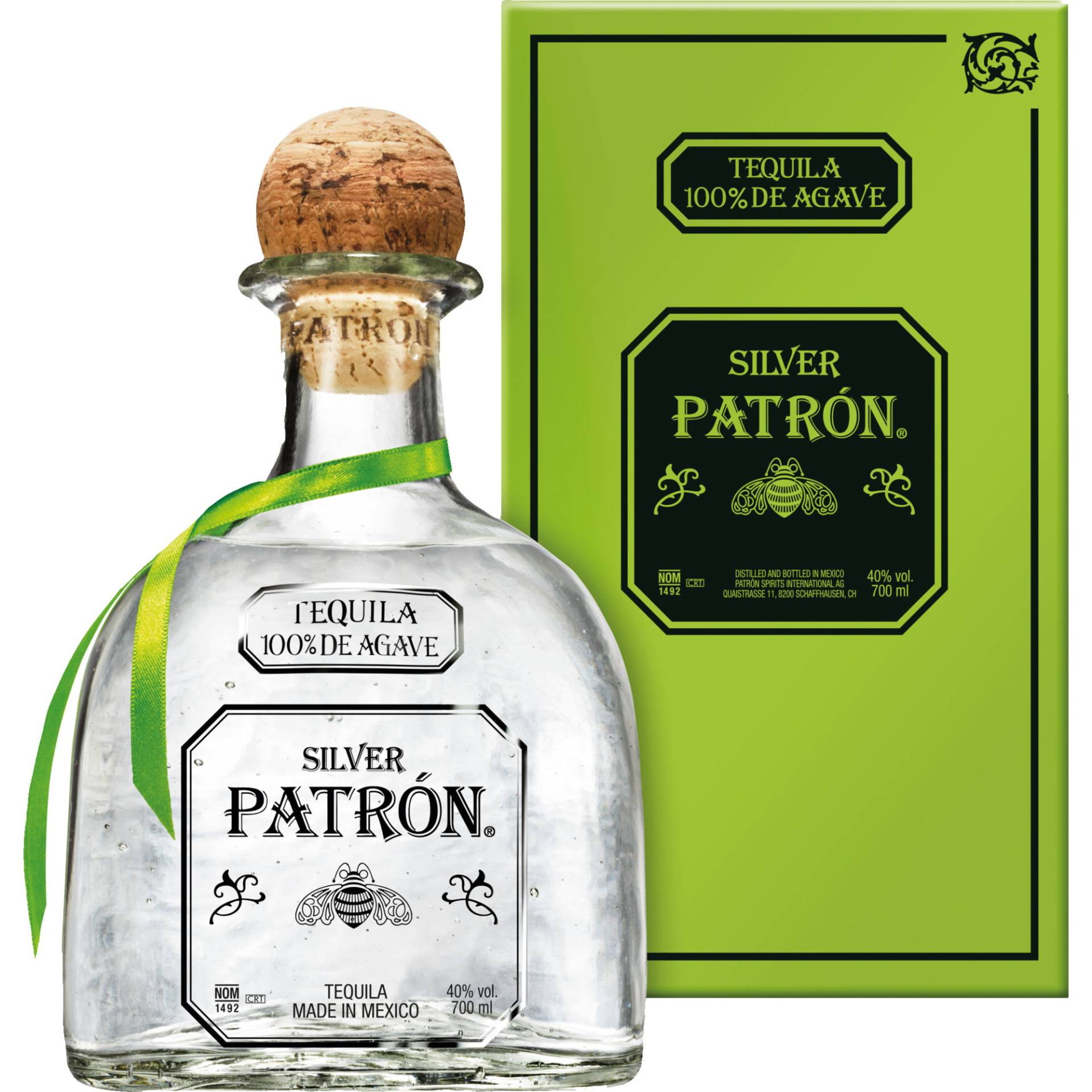 Patron Silver Tequila, 0,7 L, 40% Vol., Spirituosen von Patron Tequila Hacienda , Atotonilco El Alto , Jalisco, Mexico / BACARDI GmbH , Hindenburgstr. 49 , D-22297 Hamburg