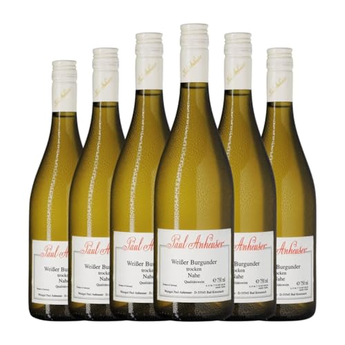 Paul Anheuser Weißburgunder Trocken Nahe 75 cl Weißwein (Karton mit 6 Flaschen von 75 cl) von Paul Anheuser