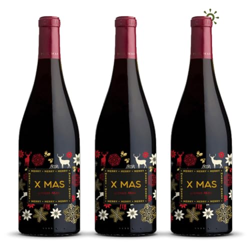 Le X-Mas Rouge par Paul Mas IGP - trockener Rotwein aus Südfrankreich - spezielles Weihnachtscuvée im festlichen Design | Jean Jartin Sparpaket (3 x 0,75 l) von Paul Mas