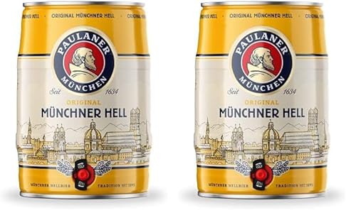 Paulaner Original Münchner Hell Partyfass•Helles Bier spritzig-mild•DOSE(1x5l) (Packung mit 2) von Paulaner Brauerei