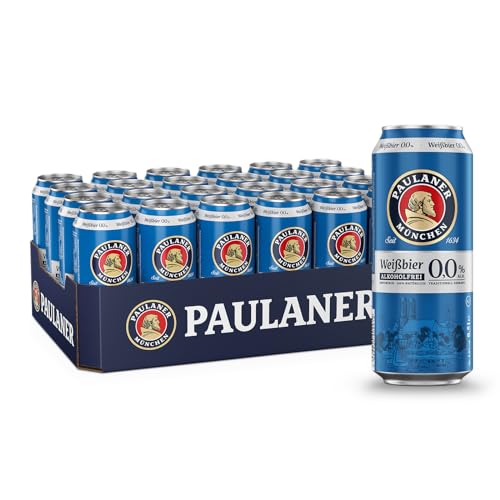 Paulaner Weißbier Alkoholfrei 0,0% • Weizenbier spritzig-mild, isotonisch • EINWEG(24x0,5l) von Paulaner