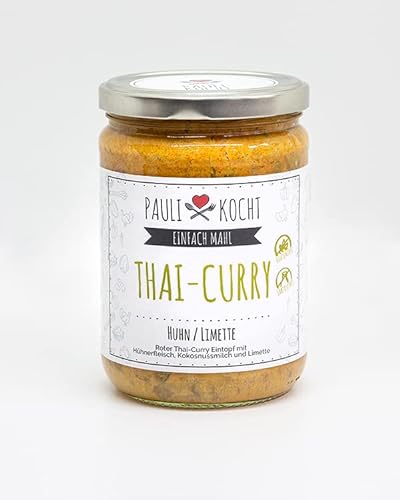 Thai-Curry Huhn/Limette, 500g, glutenfrei, laktosefrei, Mealprep, ready2eat, EINFACH MAHL, Paulikocht von Paulikocht
