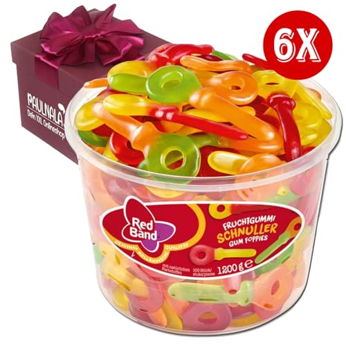 Red Band Fruchtgummi Schnuller 6x 1,2 kg Dose inkl. Überraschungsgeschenk von Paulnala.de von Paulnala Dein XXL Onlineshop