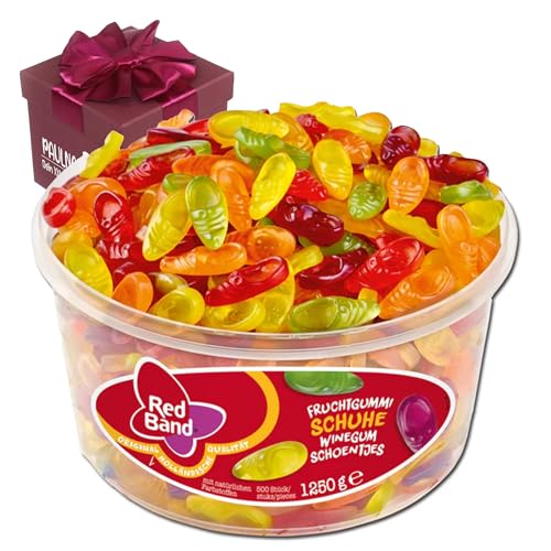 Red Band Fruchtgummi Schuhe 1,25 kg Dose inkl. Überraschungsgeschenk von Paulnala.de von Paulnala Dein XXL Onlineshop