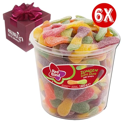 Red Band Zungen super sauer 6x 1,2 kg Dose inkl. Überraschungsgeschenk von Paulnala.de von Paulnala Dein XXL Onlineshop