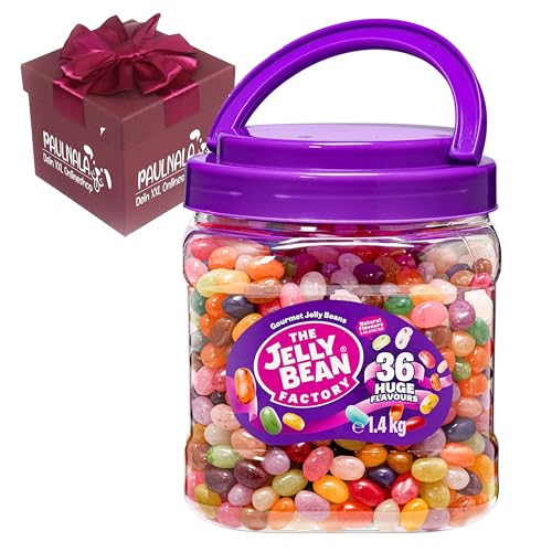 The Jelly Bean Factory, Gourmet Jelly Beans 1,4 KG Glas - 36 natürliche Geschmacksrichtungen - inklusive Überraschungsgeschenk von Paulnala.de von Paulnala Dein XXL Onlineshop