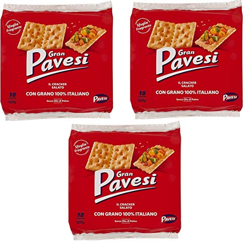 3x Gran Pavesi Crackers salati Salzgebäck gesalzen 560g kekse gebäck von Pavesi