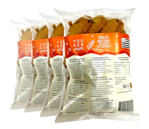 COOKIES - Bretonischer Keks mit Schokoladensplittern : PACK X 4 Beuteln 160g - Zutaten und lokale Herstellung in der Bretagne. von Paysan Breton