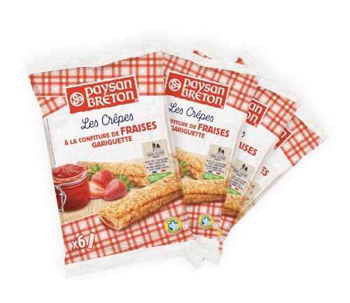 Packung 4 beutel X6 bretonische Crêpes mit Erdbeergeschmack (24 Pfannenkuchen) von Paysan Breton