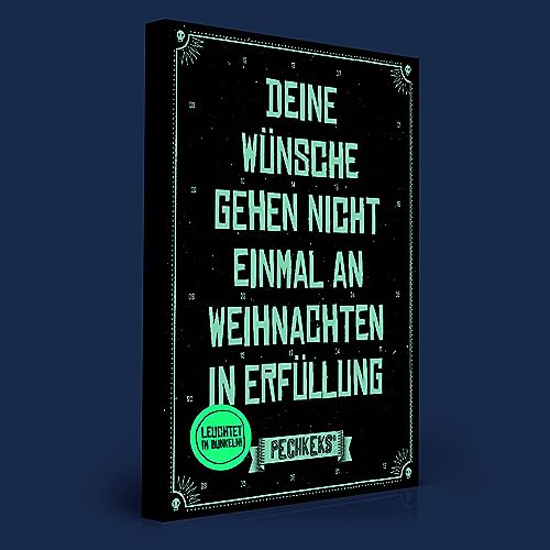 Pechkeks gemeiner Anti Adventskalender 2023 " Deine Wünsche gehen nicht einmal an Weihnachten in Erfüllung", Weihnachtskalender mit 24 Pechkeksen leuchtet im Dunkeln für Frauen, Männer und Jugendliche von Pechkeks