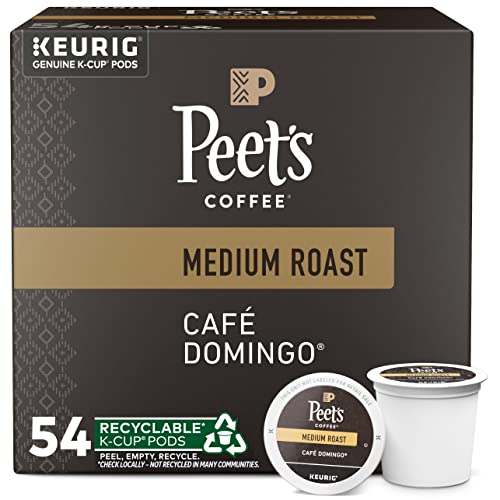 Peet's Coffee, K-Cup-Kapseln für Keurig-Brauer, mittelgroß, Café Domingo, 54 Stück (1 Box mit 54 Kapseln) von Peet's Coffee