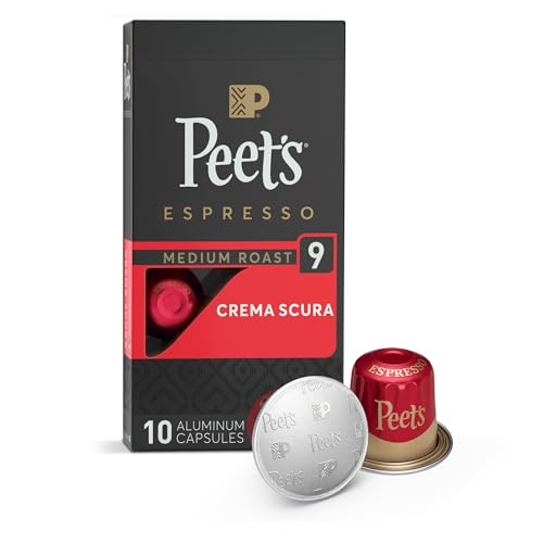 Peet's Coffee, Medium Roast Espresso Pods Compatible with Nespresso Original Machine, Crema Scura Intensity 9, 10 Count (1 Box of 10 Espresso Capsules) von Peet's Coffee