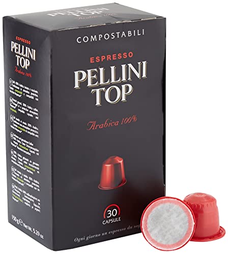 Espresso Pellini Top Arabica 100%, kompatibel mit Nespresso,100% kompostierbar,30 Kapseln von Pellini