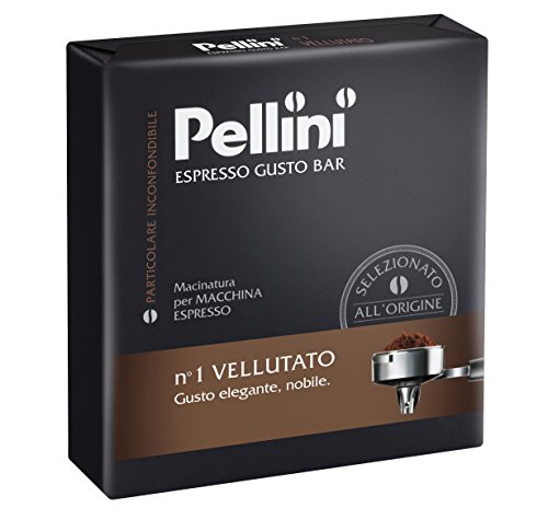 Pellini Gustobar N.1, Gemahlener Kaffee für Espressomaschinen mit Samtigem Geschmack, Arabica- und Robusta-Mischung, Mittlere Röstung, 2 Packungen mit je 250g von Pellini