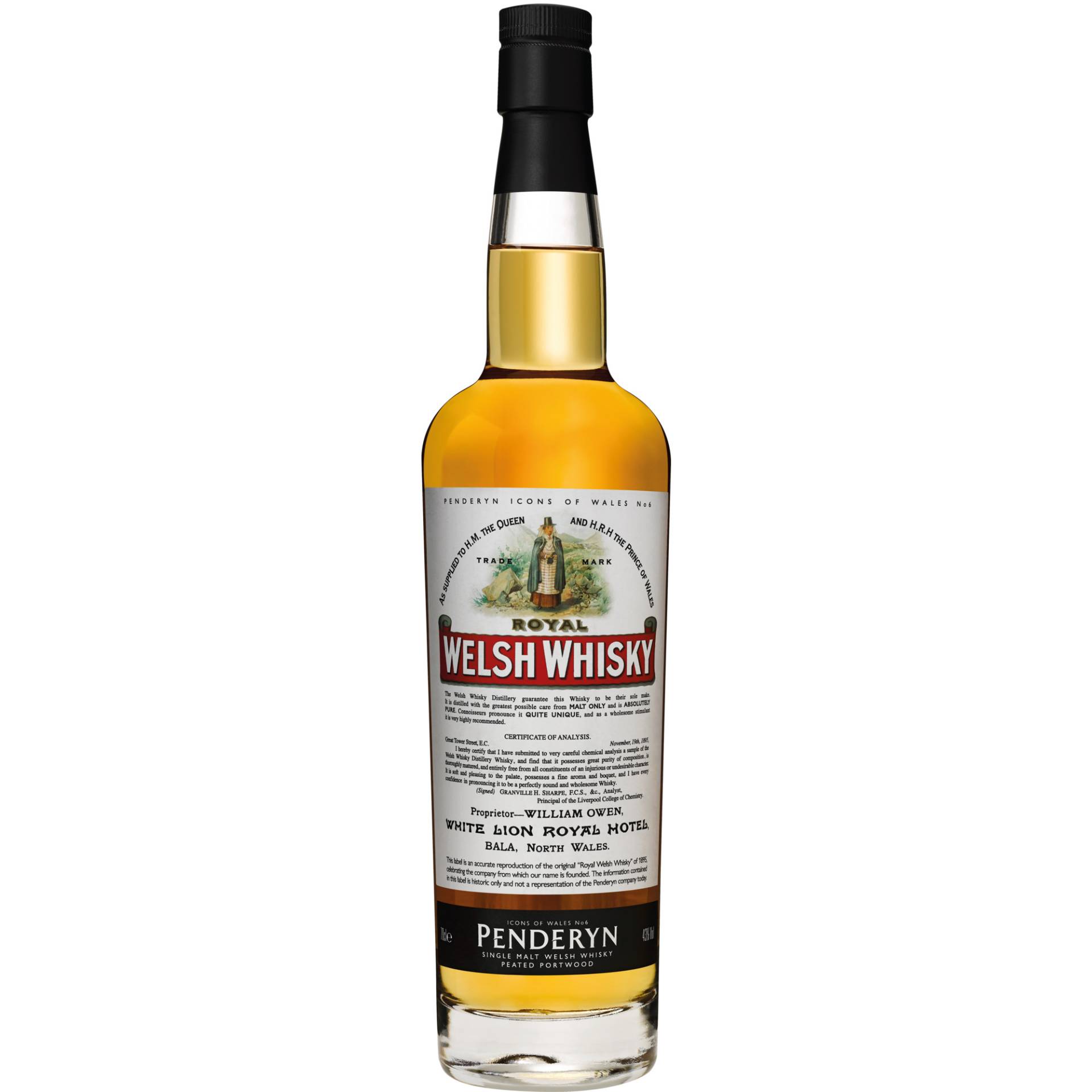 Penderyn Royal Welsh Whisky Icons of Wales No 6., Single Malt Welsh Whisky, 0,7 L, 43 Vol., Wales, Spirituosen von Penderyn Distillery Pontpren Penderyn CF44 OSX, GB