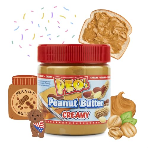 PEO's 12 x 340g Erdnussbutter Creamy | Natürliche Peanut Butter aus gerösteten Erdnusskernen | Leckere Erdnussmus mit vollem Geschmack | 12er Vorteilspack von Peo's