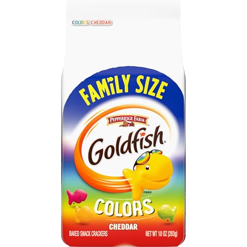 Colors Cheddar Crackers, Snack Crackers, Family Size 10 oz. Bag von Goldfish