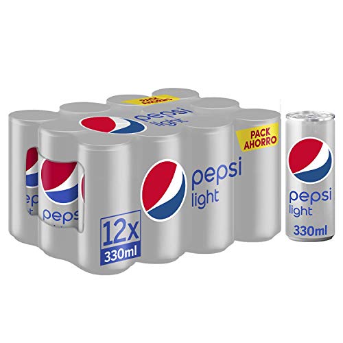 Pepsi Light 330 ml, kalorienfreies Cola-Erfrischungsgetränk, 12 Stück von Pepsi