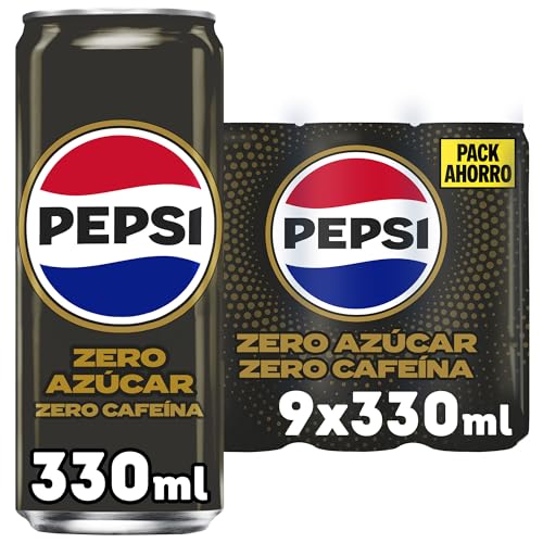 Pepsi Max Zero Cafeína 330 ml – Refresco de Cola con Zero Azúcar, 9 Stück von Pepsi