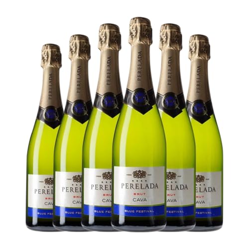 Perelada Blue Festival Brut Cava Reserve 75 cl Weißer Sekt (Karton mit 6 Flaschen von 75 cl) von Perelada