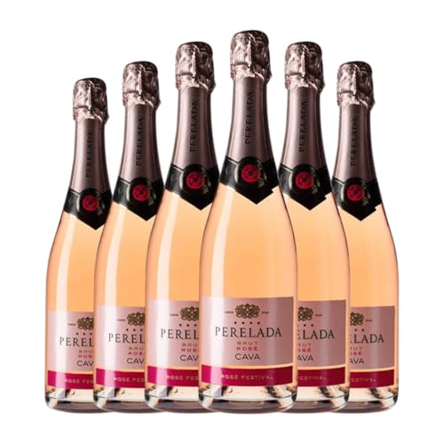 Perelada Festival Rosé Brut Cava 75 cl Rosé Sekt (Karton mit 6 Flaschen von 75 cl) von Perelada