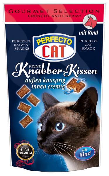 Perfecto Cat Feine Knabber Kissen mit Rind von Perfecto