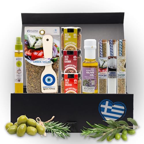 Exklusives Geschenkset aus Kreta: Hochwertiges Olivenöl, aromatische Gewürze & köstliche Olivenpasten – das perfekte Set für Liebhaber authentischer mediterraner Küche und ideal als Geschenk geeignet! von Perfekto24