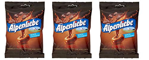 3x Perfetti Alpenliebe Espresso Caramelle Colate senza zucchero Bonbon mit echtem Kaffee zuckerfreie Süßigkeiten Lollies 80g Beutel von Perfetti Van Melle