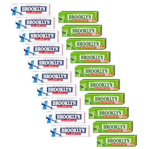 Brooklyn® | Brooklyn Gustolungo Grüne Minze | Brooklyn Gustolungo Chlorophyll-Aroma | Kaugummi in Streifen – insgesamt 20 Stück von Perfetti Van Melle